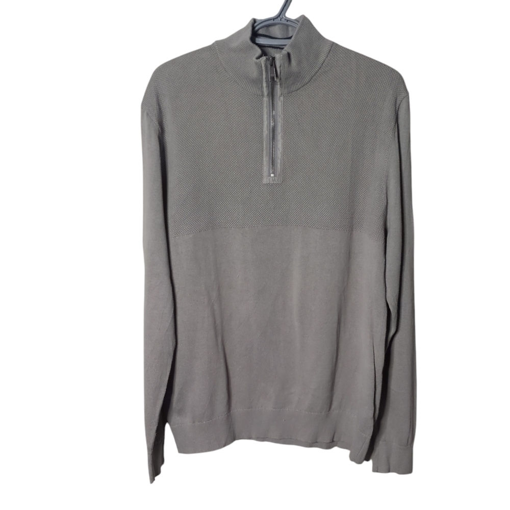UNTUCKit Men's Duncan Cotton Knit Sweater Gray Large‎